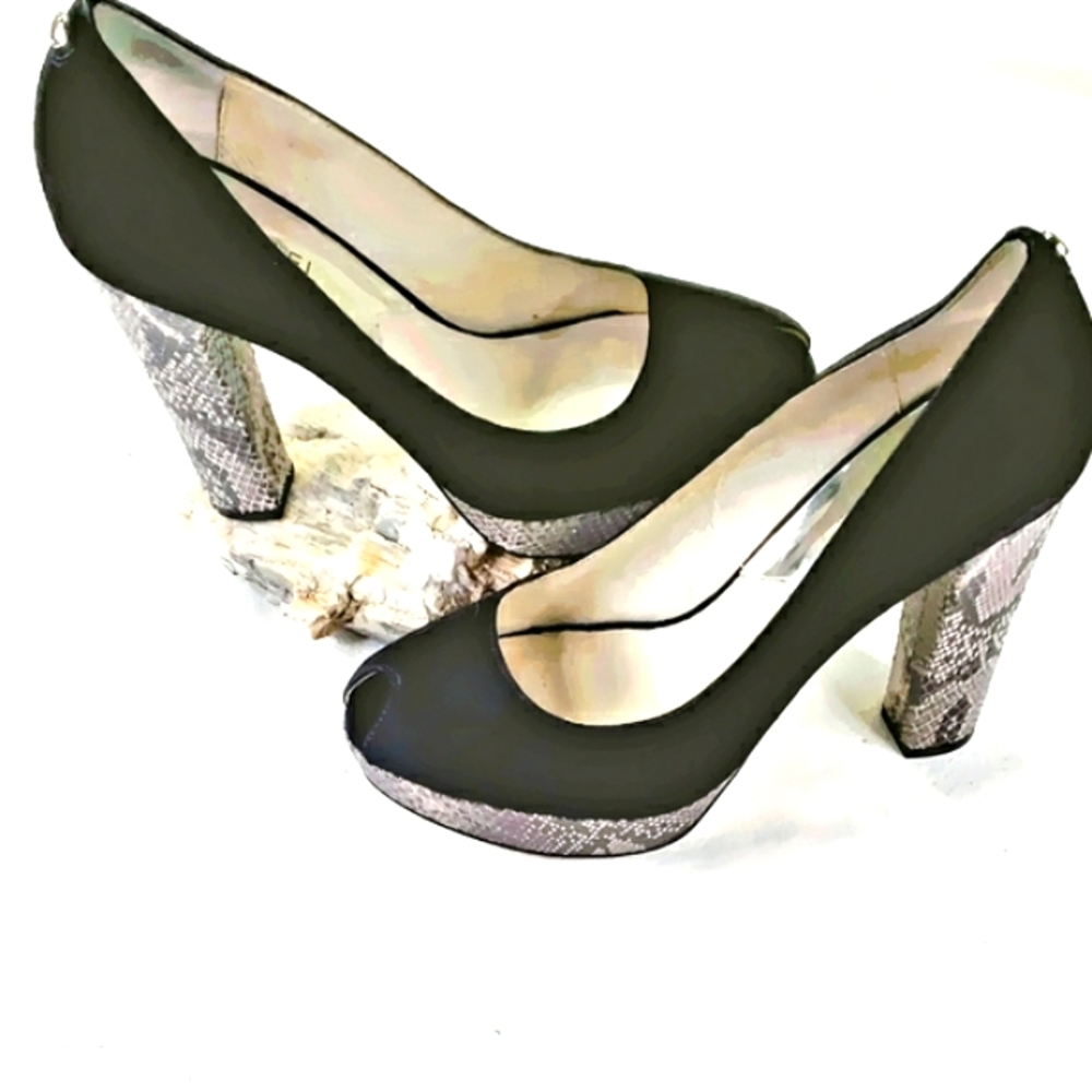 Michael Kors Lesly Suede Python Platform P - image 2